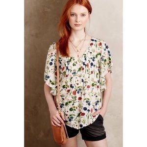 Maeve Maya Floral Flutter Sleeve Blouse